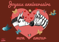 Amour animal dans un joyeux anniversaire
